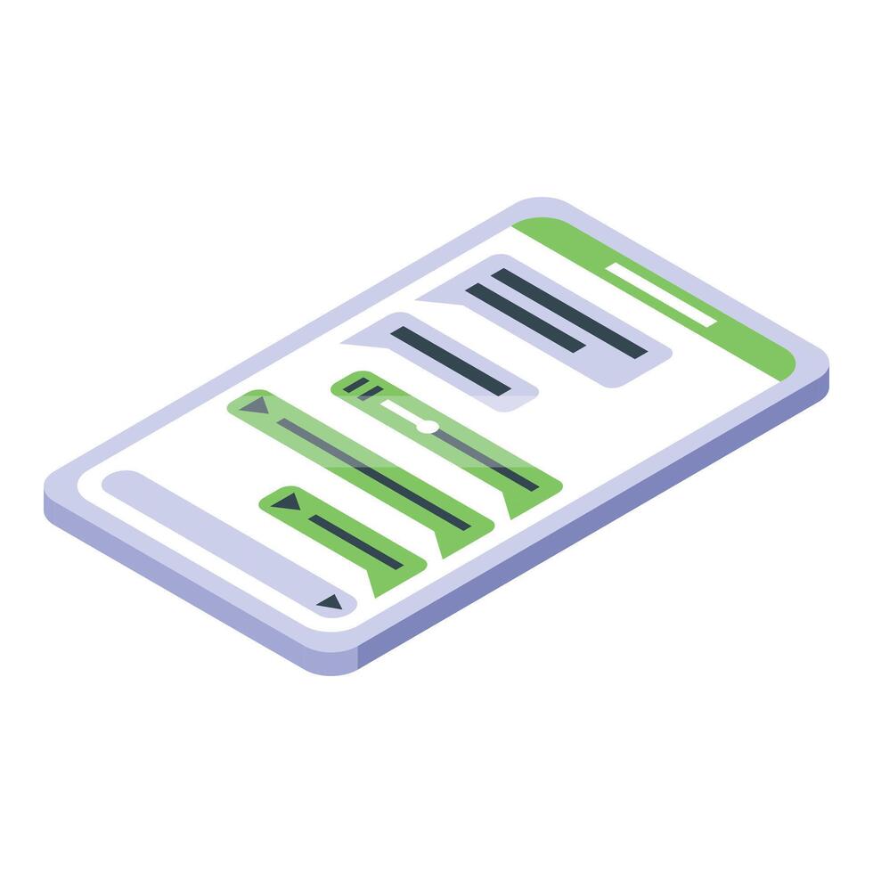 Smartphone showing voice message interface with play buttons and recording progress bar vector