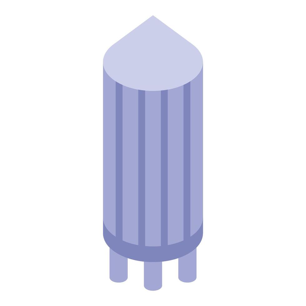 Chemical plant processing tower storing and filtering liquids vector