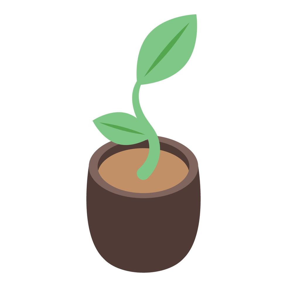 Small plant growing in a pot symbolizing new life and growth vector