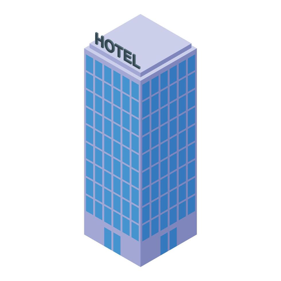 Modern hotel building with blue windows providing accommodation services vector