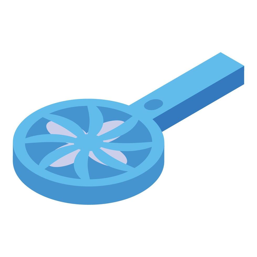 Portable fan providing cooling relief on hot summer day vector
