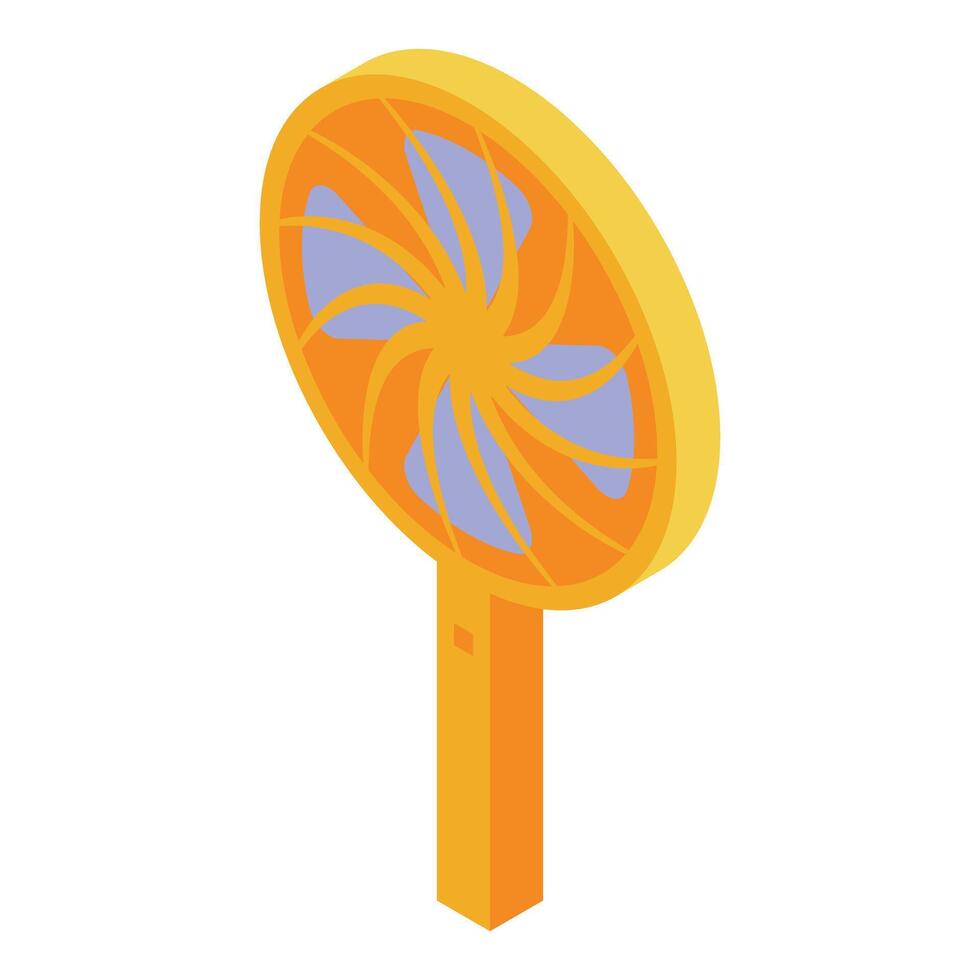 Portable fan rotating and generating refreshing airflow vector