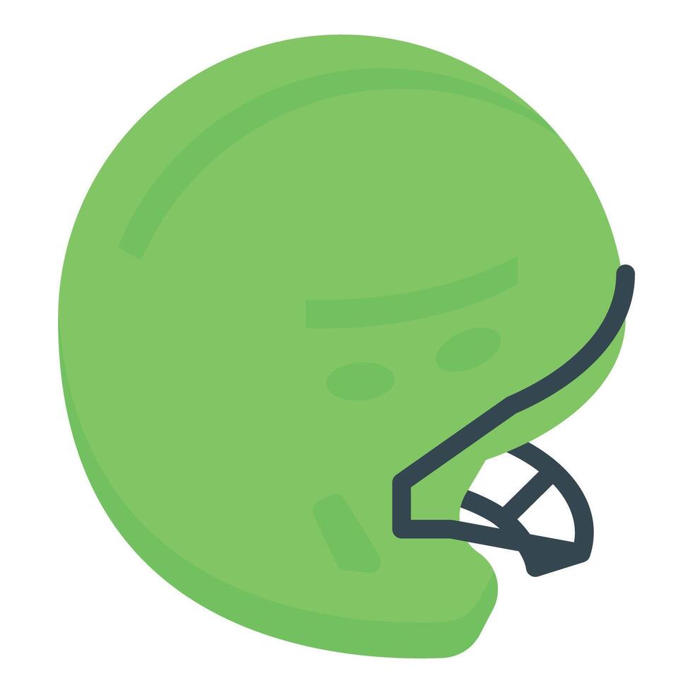 Green american football helmet protecting player from concussions vector