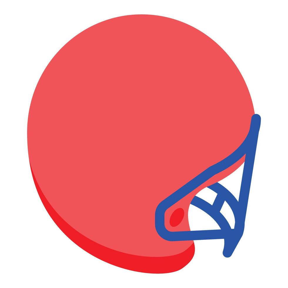Red football helmet protecting player's head during game vector