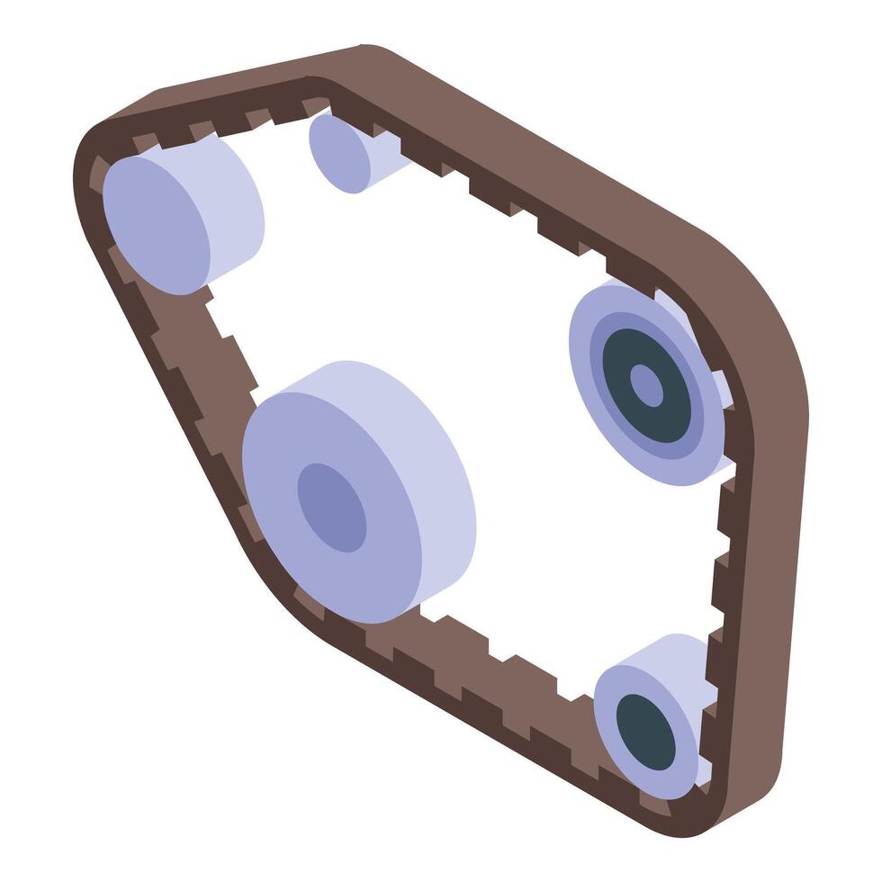 Timing belt connecting rotating shafts and transferring power efficiently vector