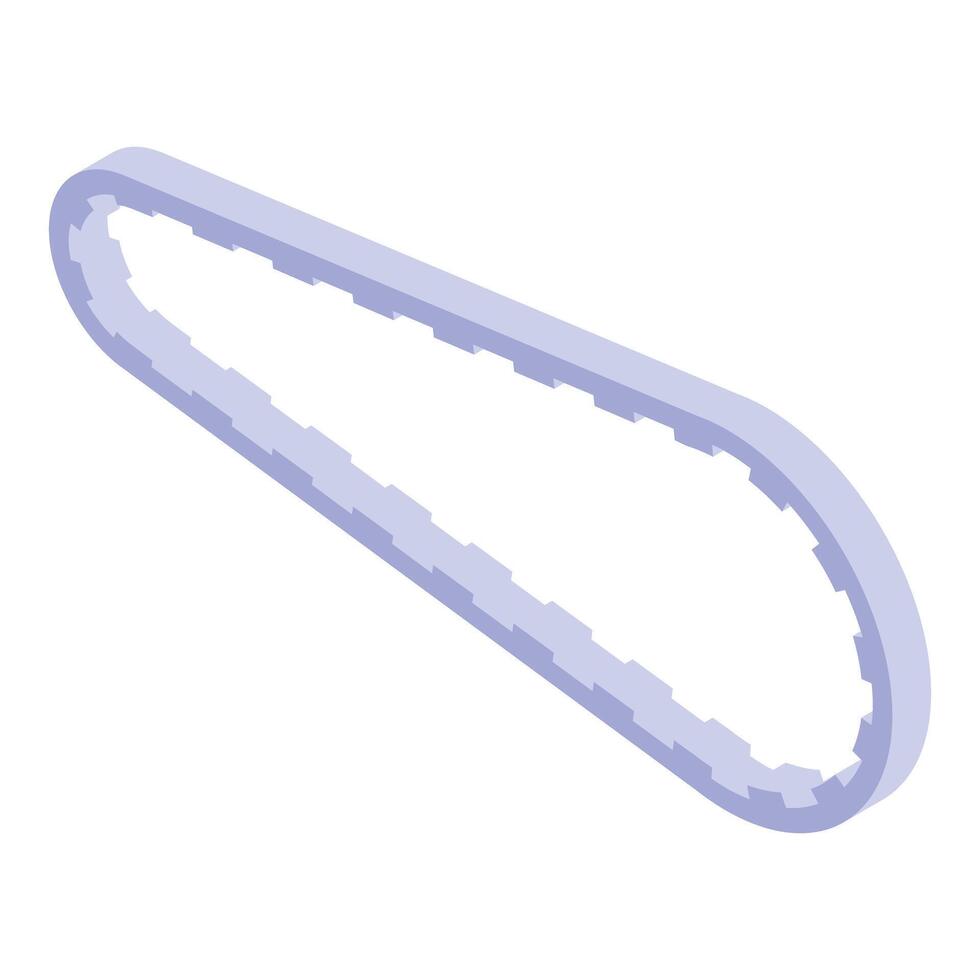 Timing belt connecting rotating shafts in isometric view vector