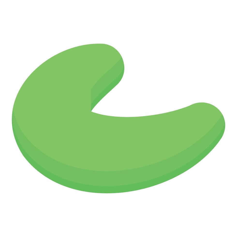 Green crescent shape forming an abstract letter c symbol vector