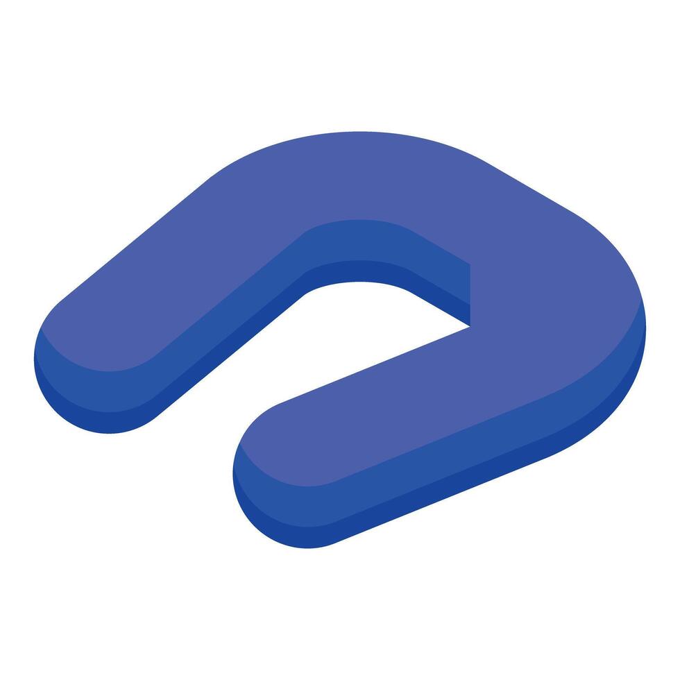 Blue abstract isometric u shape on white background vector