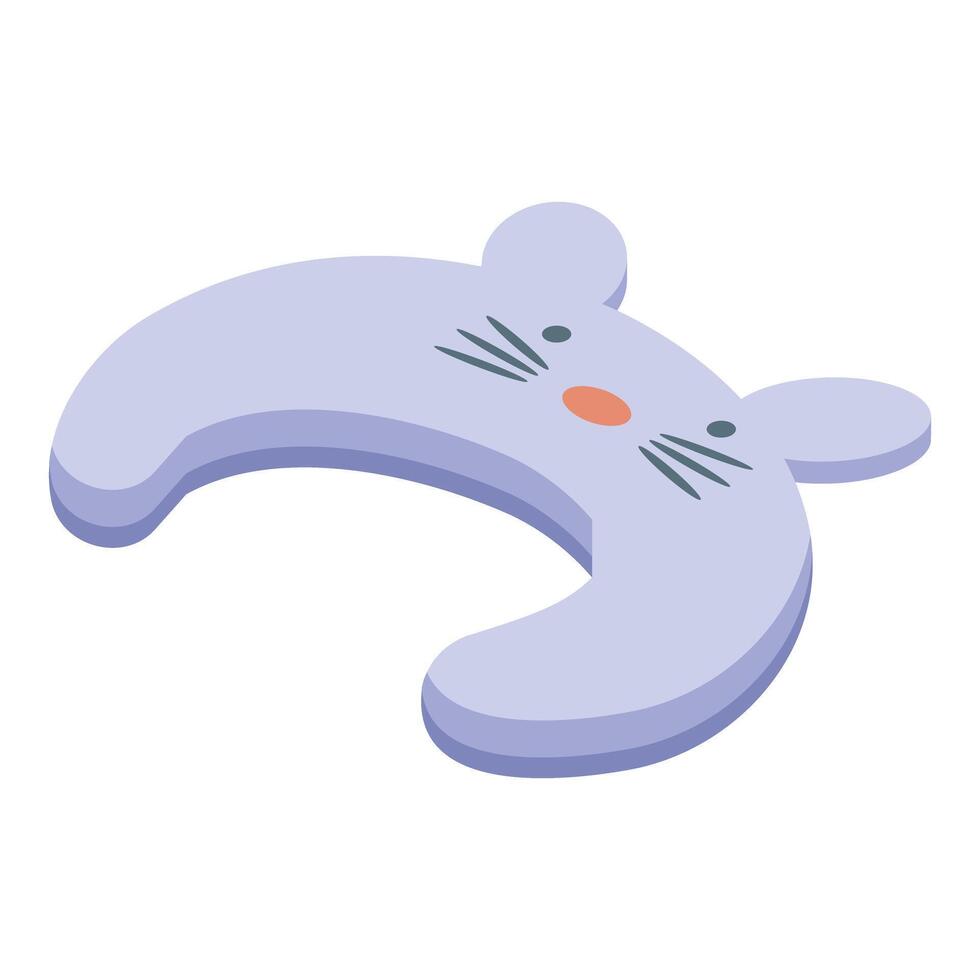 Baby pillow featuring cute mouse face promoting comfortable sleep vector