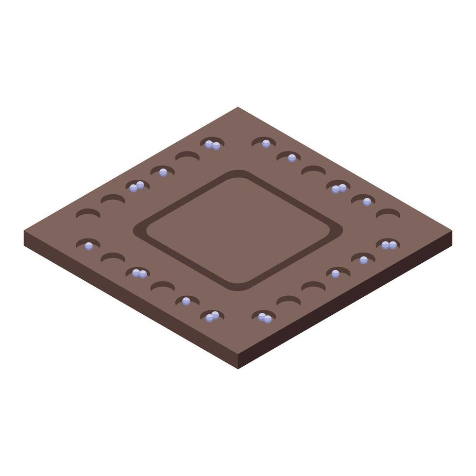 Modern integrated circuit showing computing power and technology vector