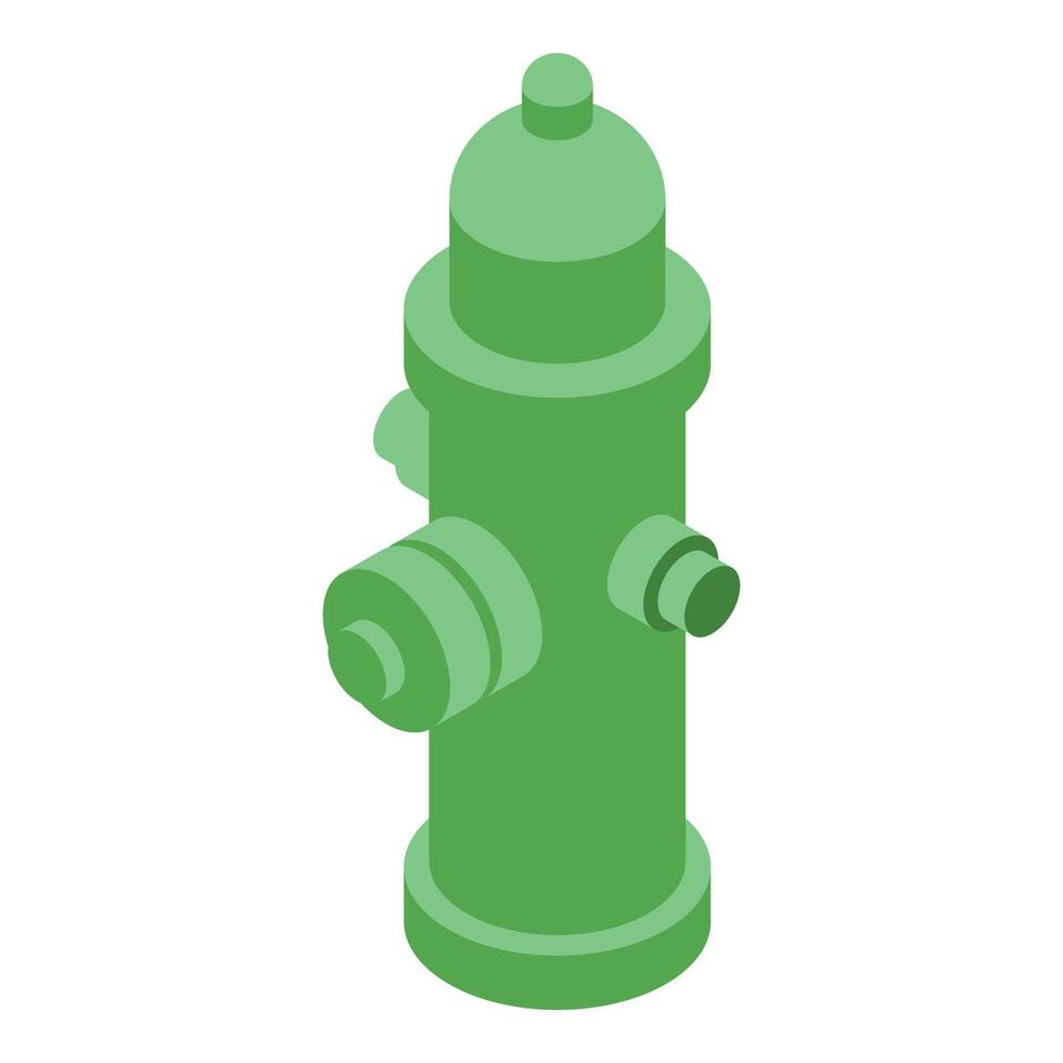 Green fire hydrant standing tall, ensuring safety and protection in urban environments vector