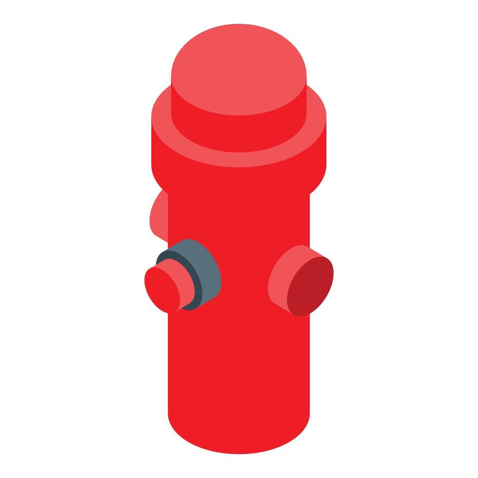 Red fire hydrant standing guard, ensuring safety in urban environments vector