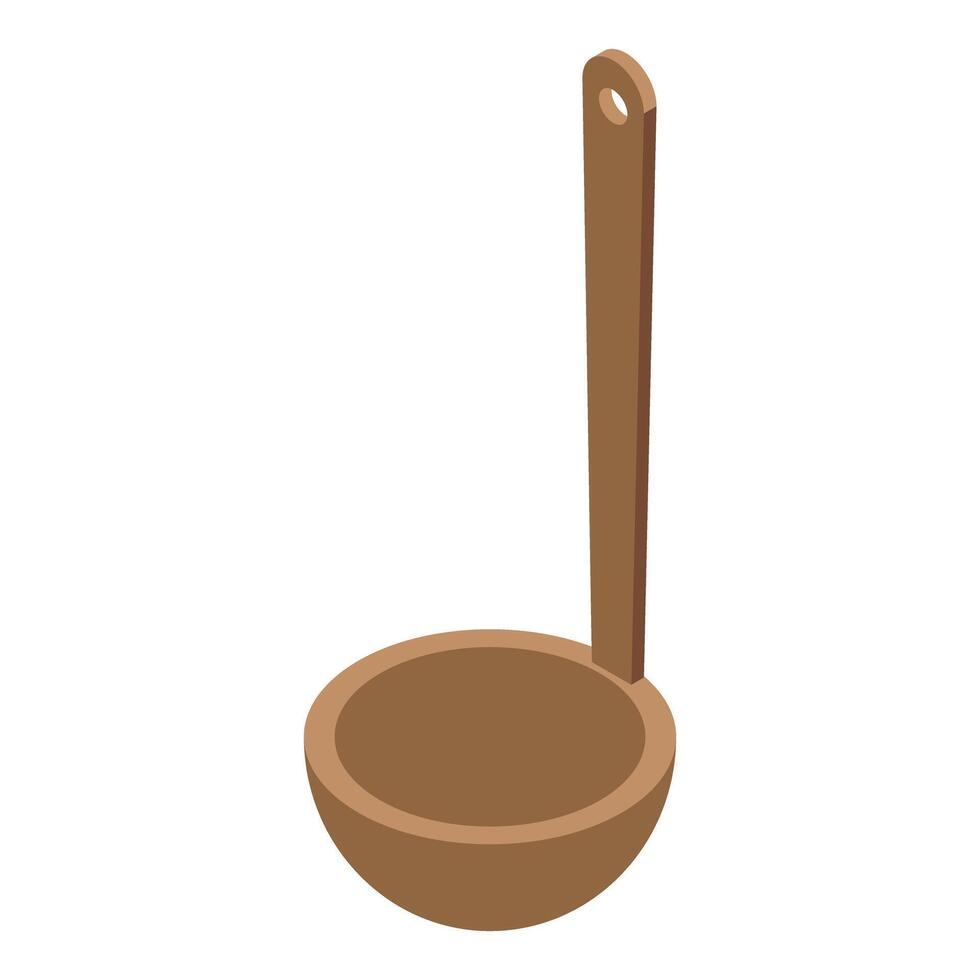 A wooden spoon in a bowl on a white background vector