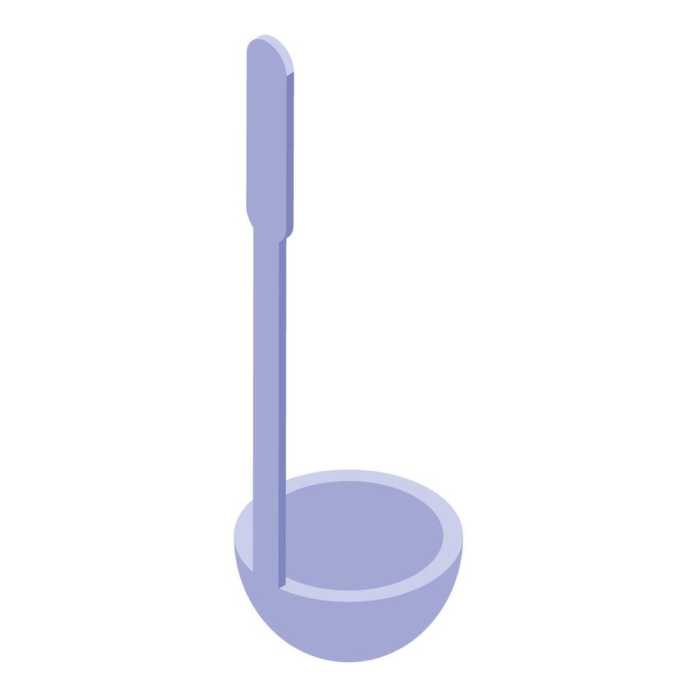 Purple soup ladle on white background, serving comfort in style vector