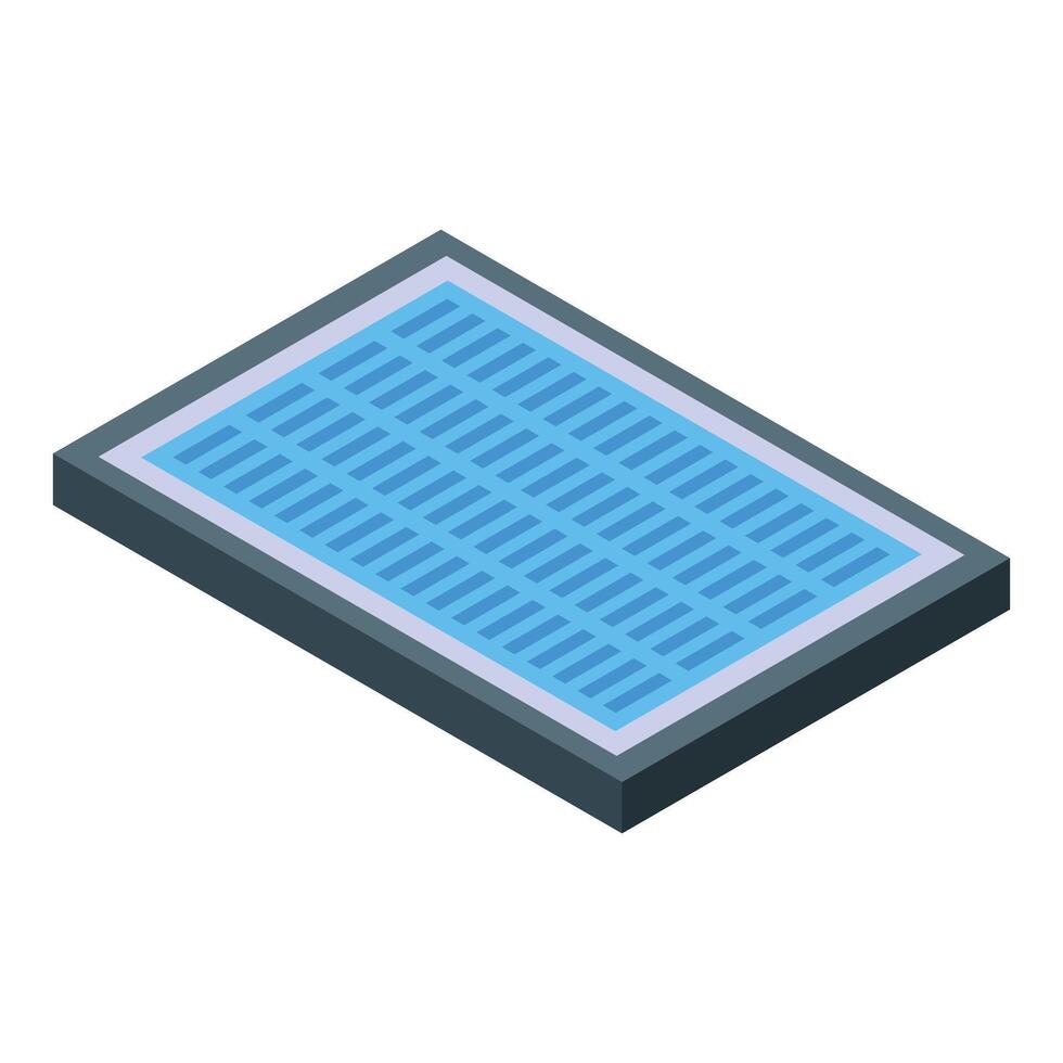 Modern solar panel converting sunlight into electricity isometric view vector