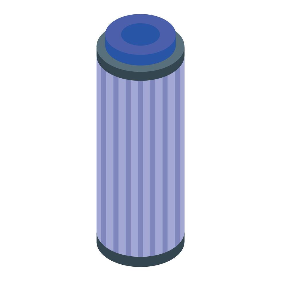 Isometric water filter cartridge purifying tap water vector
