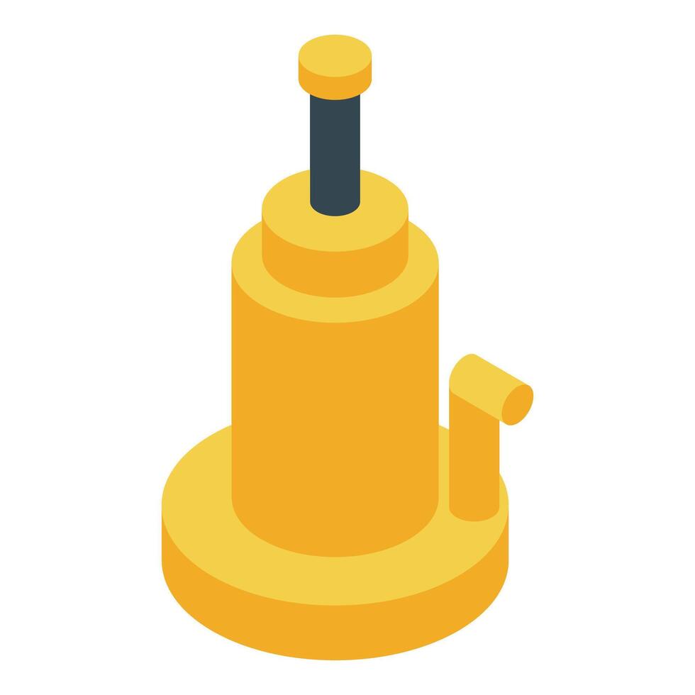 Hydraulic bottle jack lifting equipment in isometric view vector