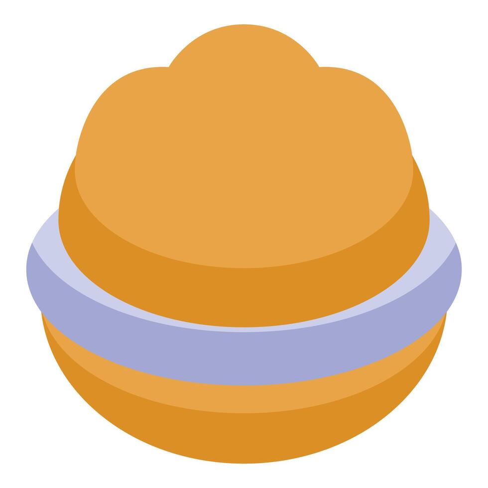 Tasty round sandwich with filling for snacking representing delicious fast food vector