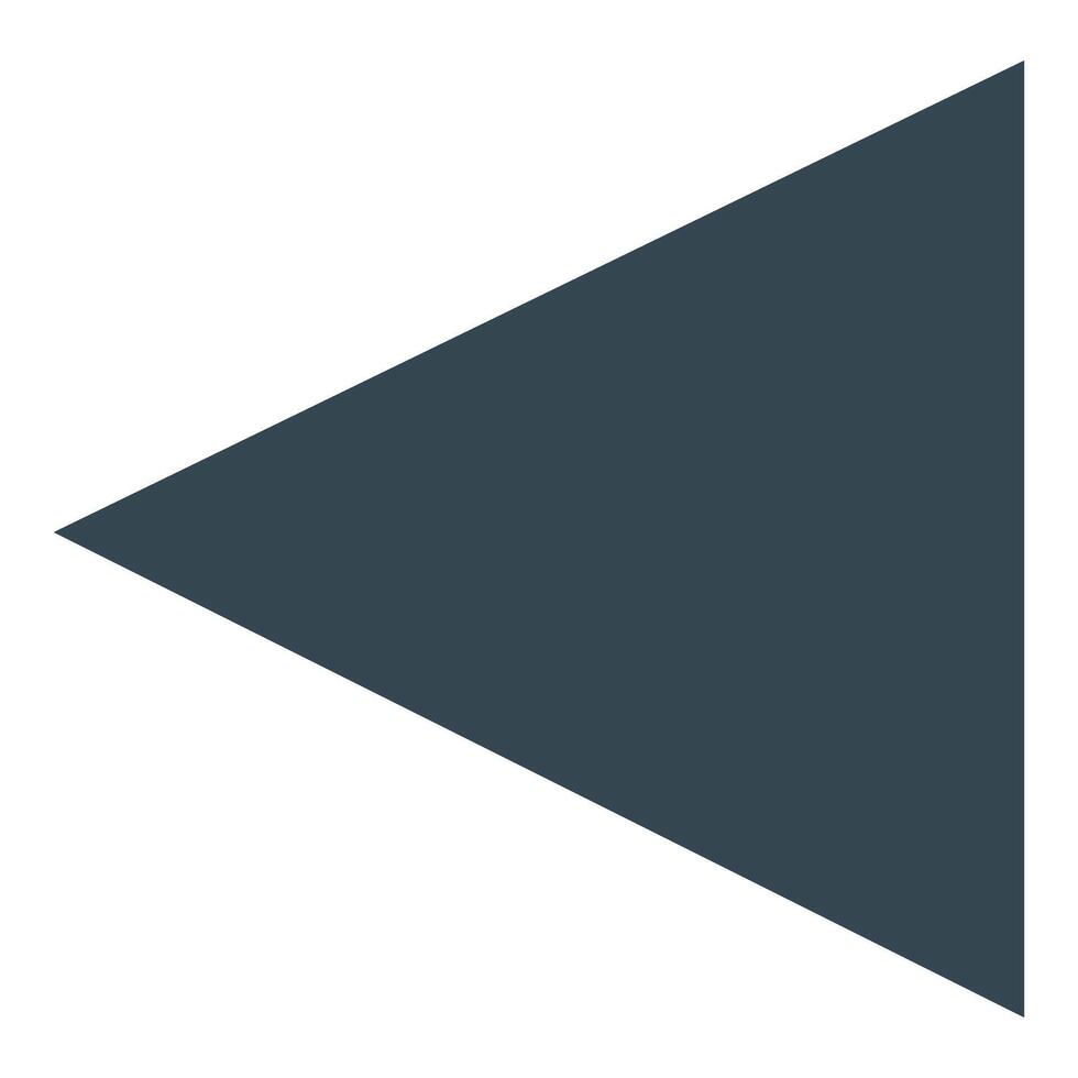 Dark gray triangle pointing left on white background vector