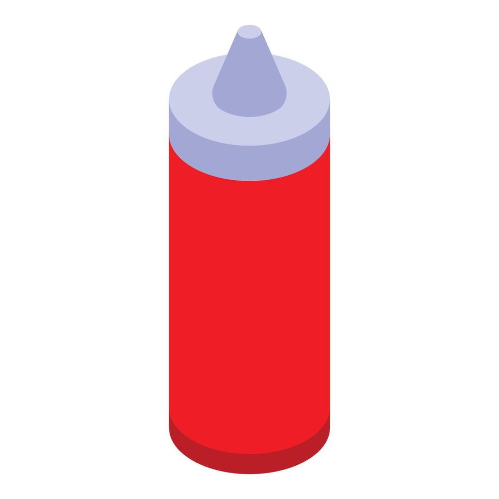 Plastic bottle of ketchup with a pointy cap isometric view vector