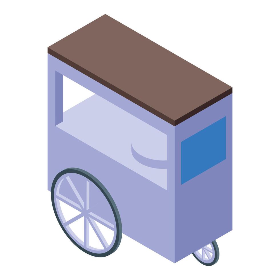 Mobile food cart offering convenient and tasty street food vector