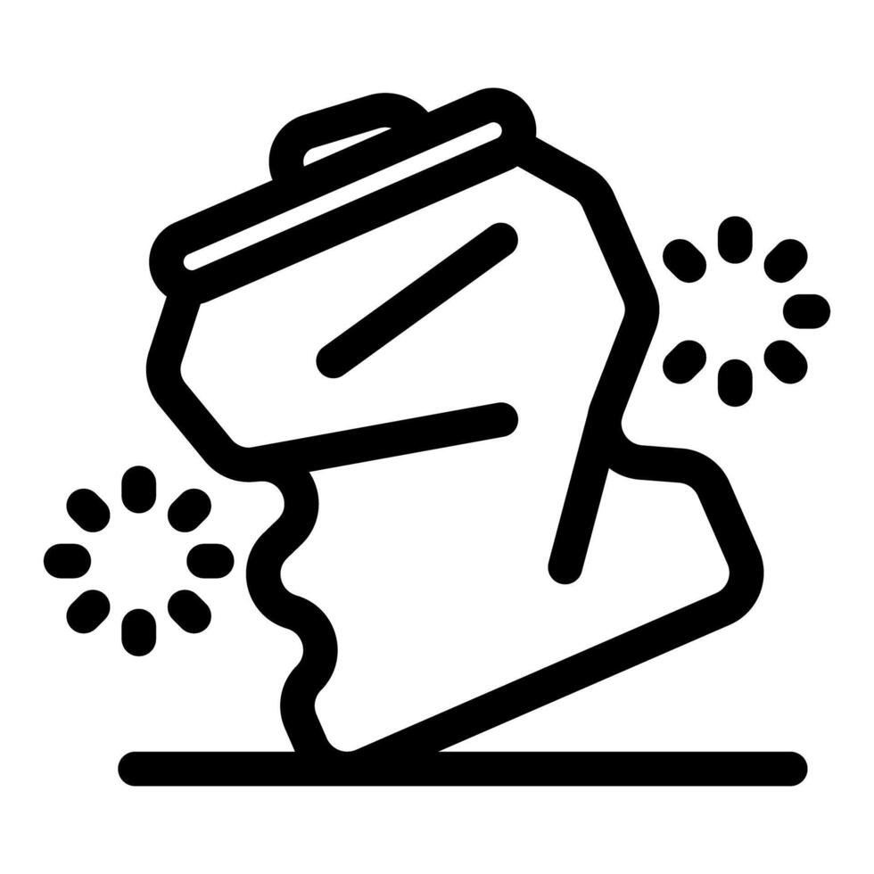 Crushed soda can spreading germs and bacteria on the floor vector
