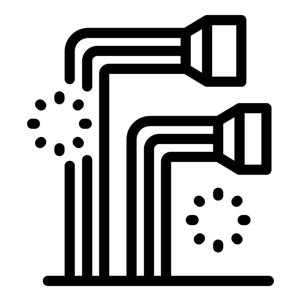 Double fiber optic cable transferring data with loading indicator vector