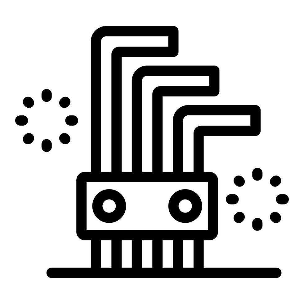 Allen key set with loading symbol representing installation process vector