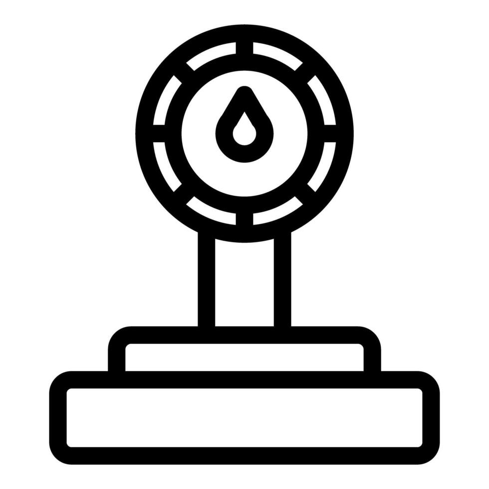 Water meter showing drop measuring water consumption for utility billing and conservation vector