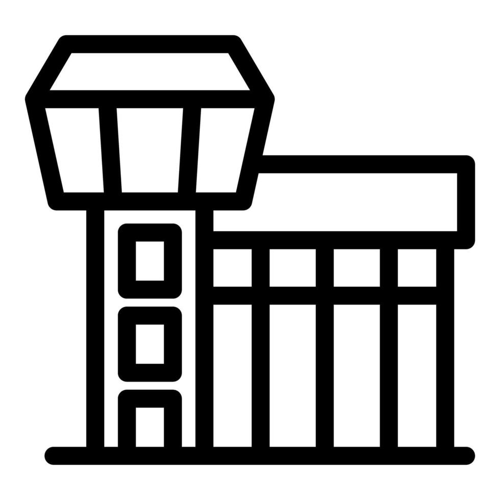 Airport control tower managing air traffic and ensuring safe flights vector