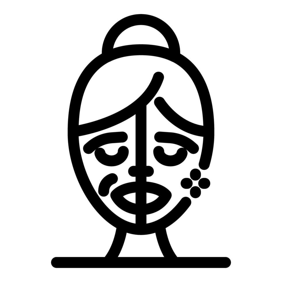 Woman showing signs of aging and undergoing facial rejuvenation treatment vector