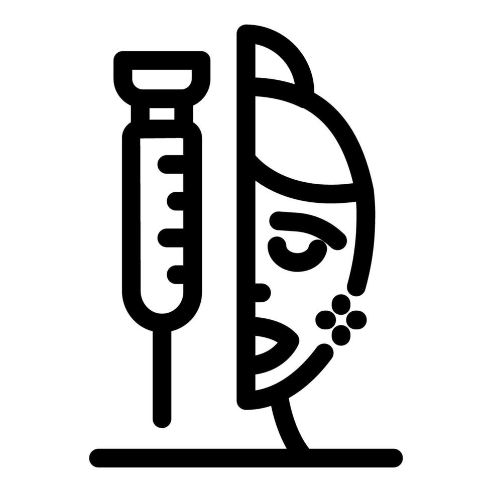 Woman receiving syringe injection for facial skin treatment vector