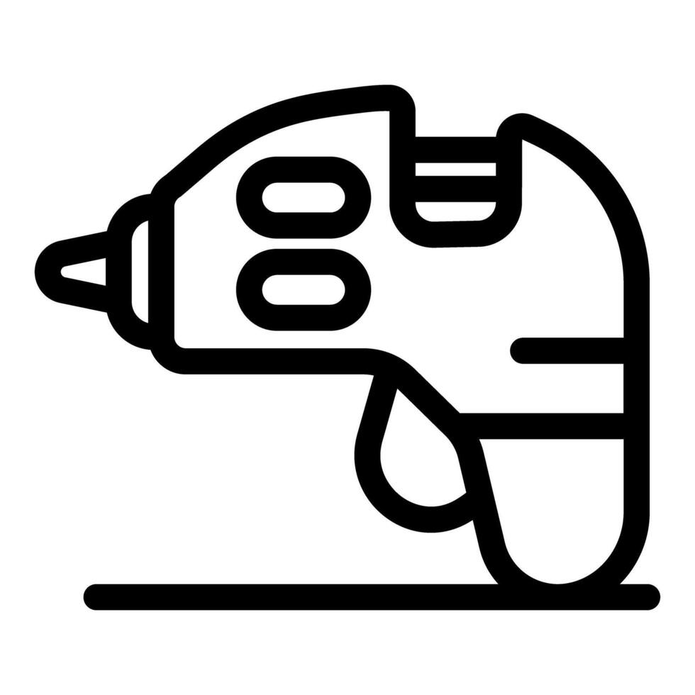 Hot glue gun laying down a strip of adhesive on flat surface vector
