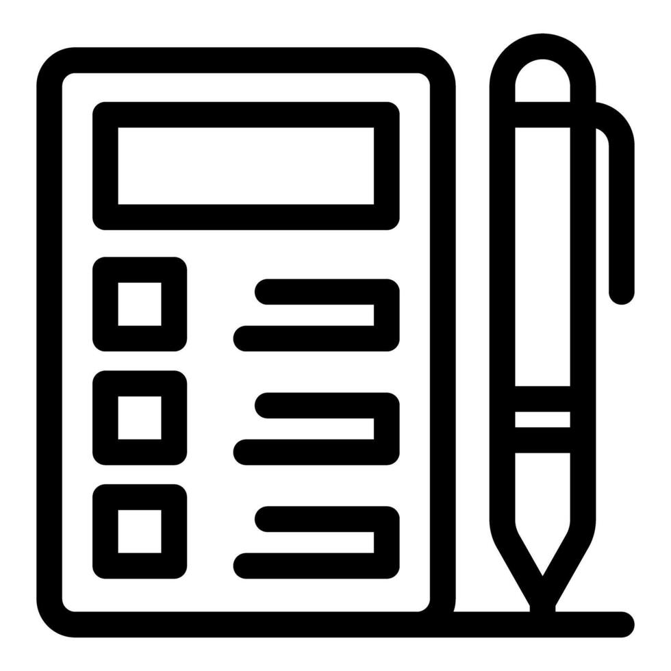 Calculator and pen representing accounting and finance operations vector