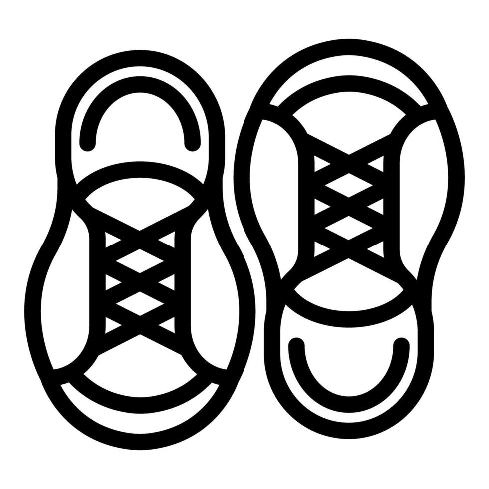 Pair of casual shoes with laces, top view icon vector