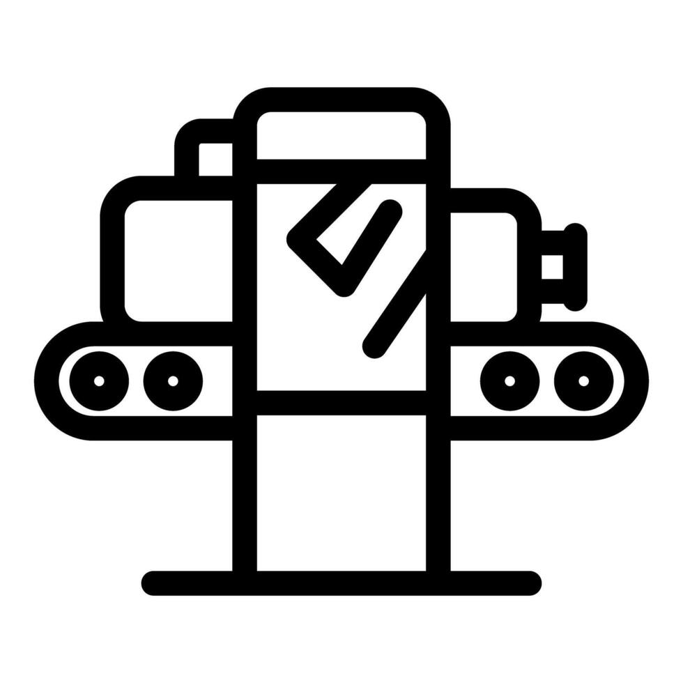 Phone manufacturing process with conveyor belt and screen installing machine vector