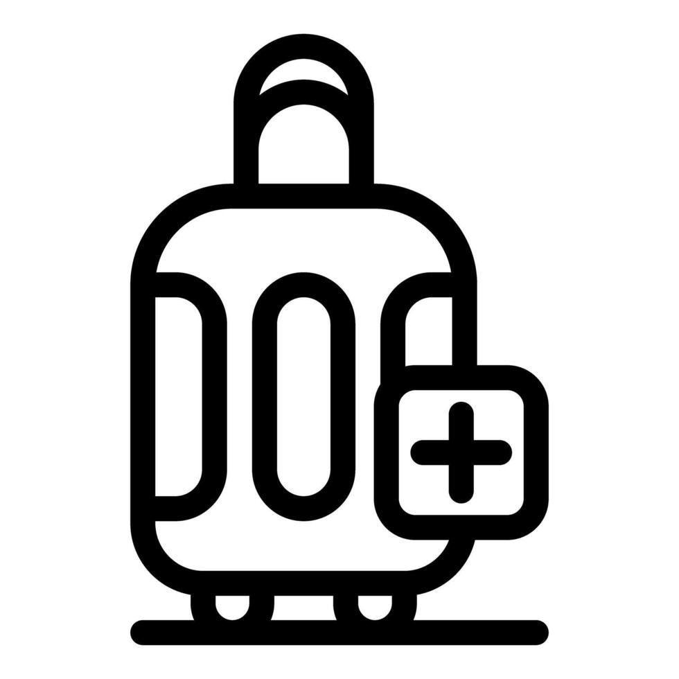 Travel bag with add icon showing medical equipment or first aid kit vector