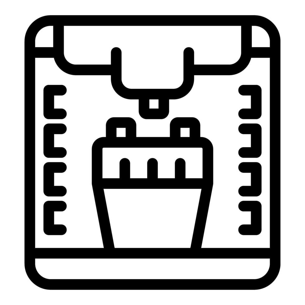 3d printer creating an object layer by layer, additive manufacturing process vector
