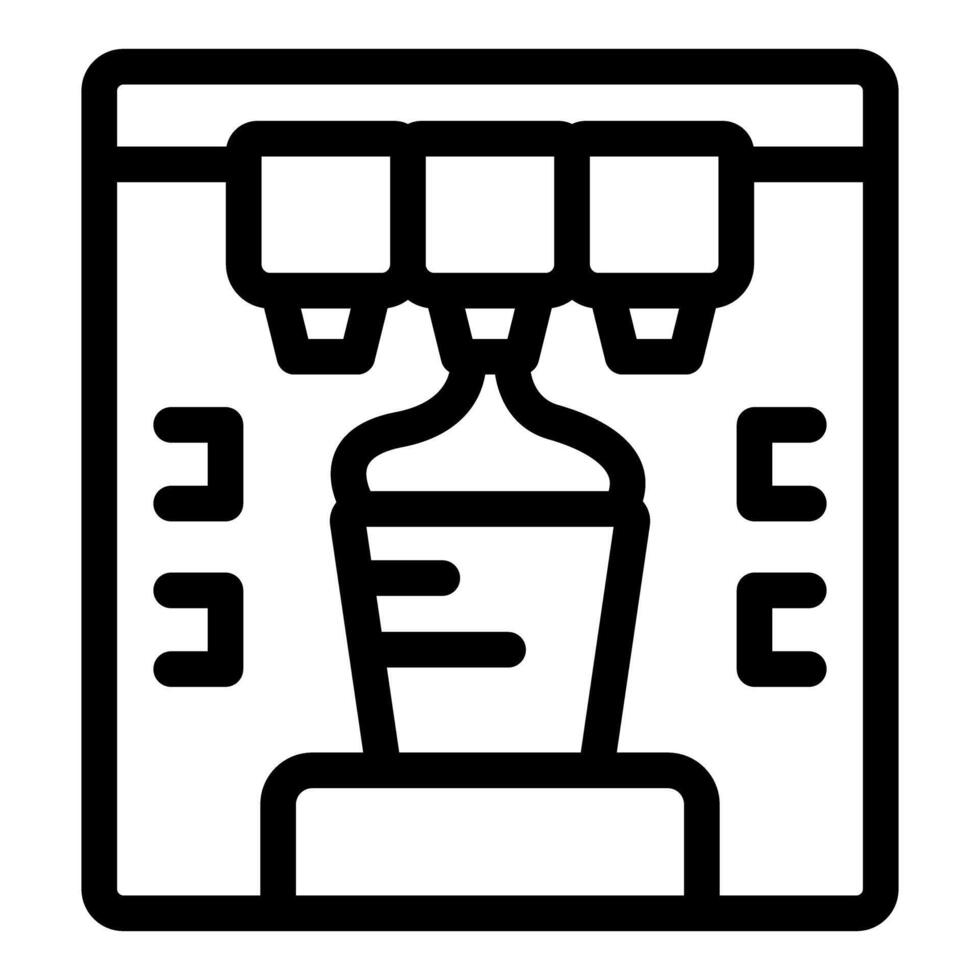 Water dispenser pouring water into cup, refreshing hydration icon vector