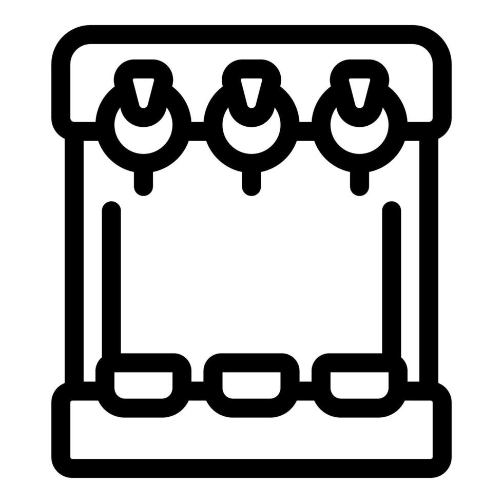 Triple beer tap pouring fresh cold beer into glasses icon vector
