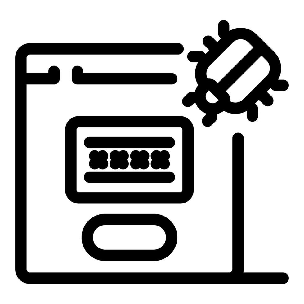 Bug infecting webpage with hidden password and login button vector