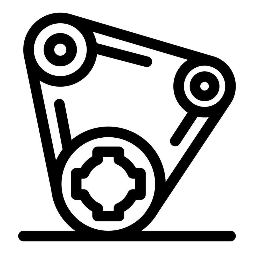 Timing belt rotating around pulleys and gear wheel vector