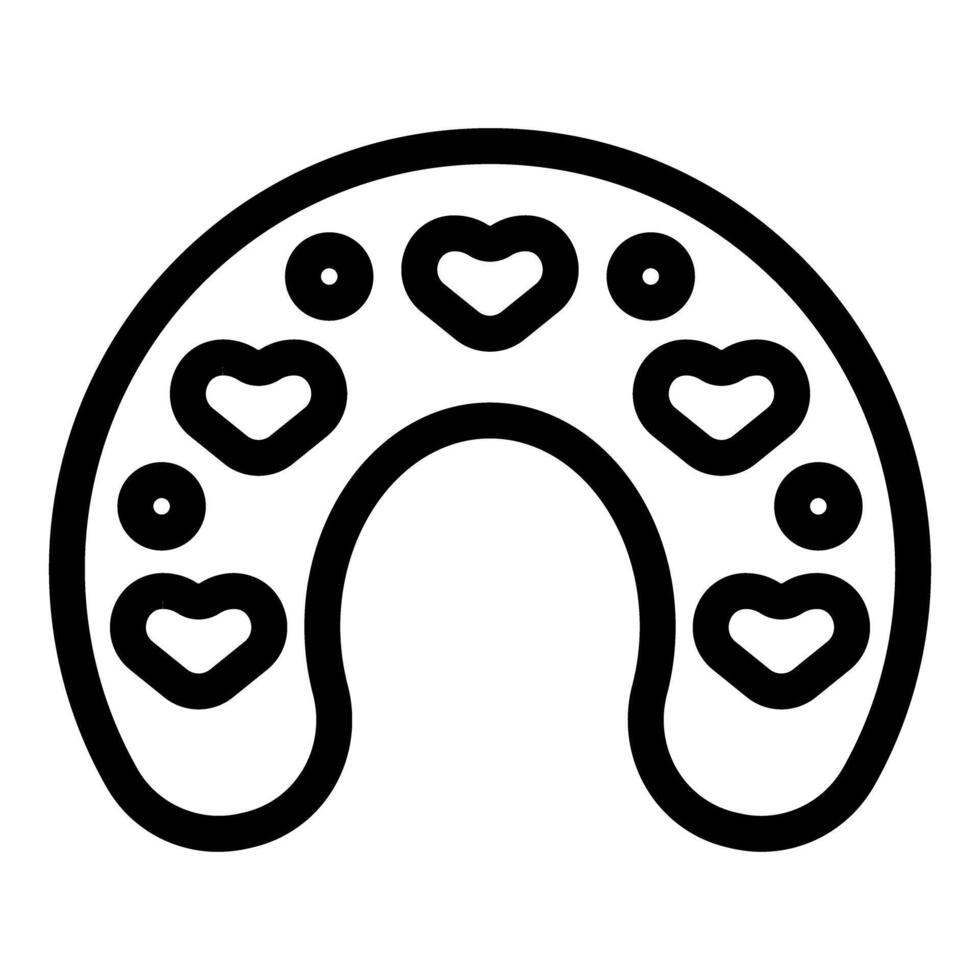 Comfortable neck pillow with hearts for valentine's day travel vector