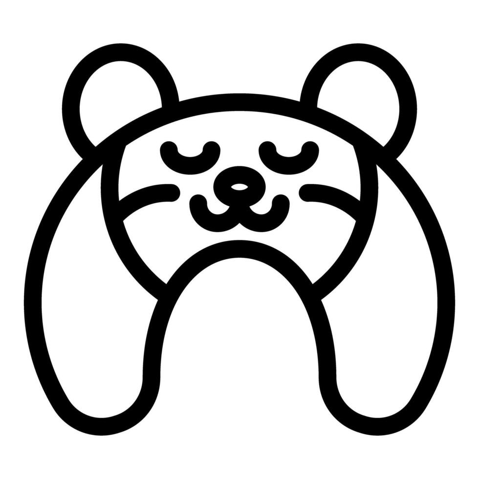 Cute hamster closing its eyes and smiling, a minimalist and adorable illustration vector