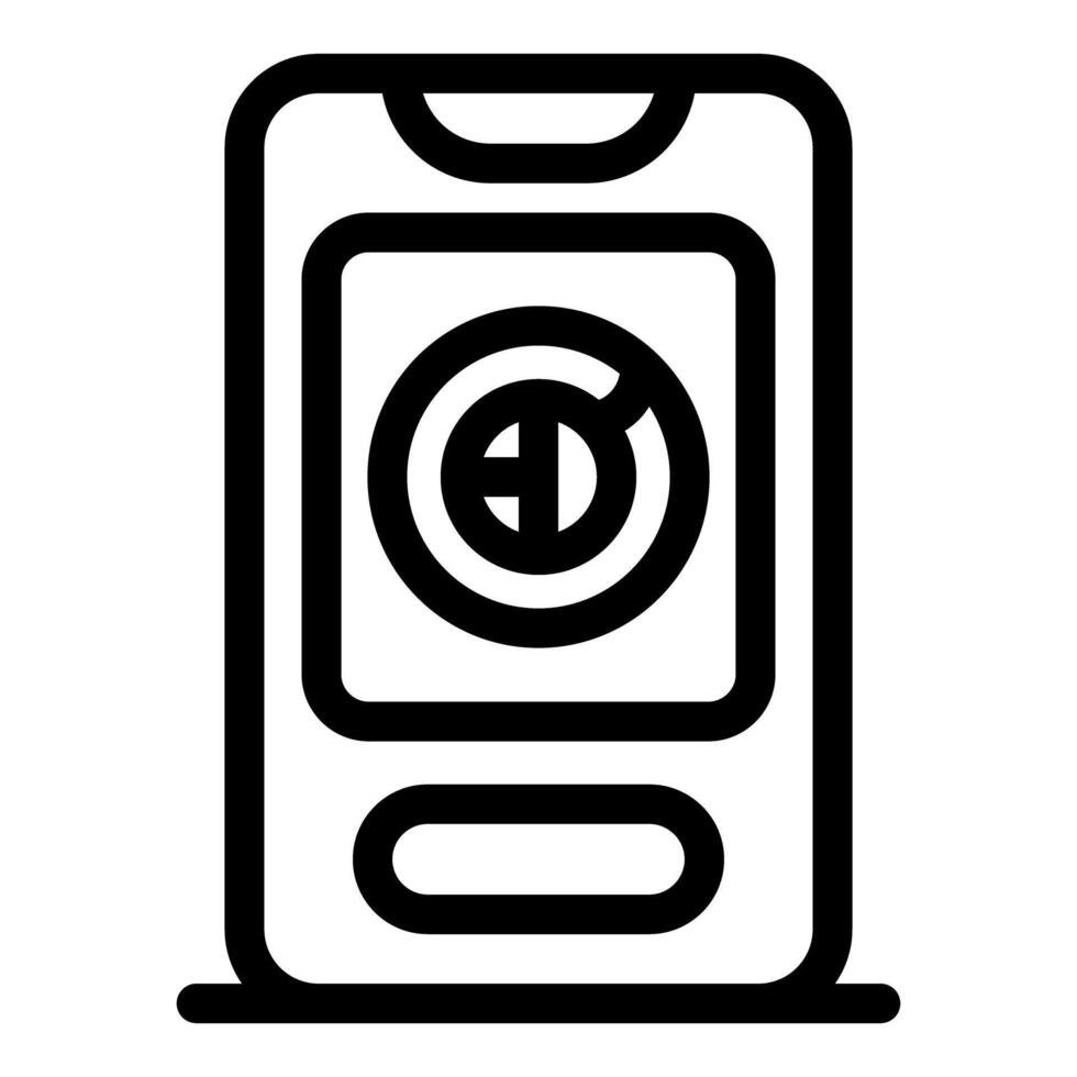 Smartphone showing loading percentage icon, data processing, mobile phone interface element vector