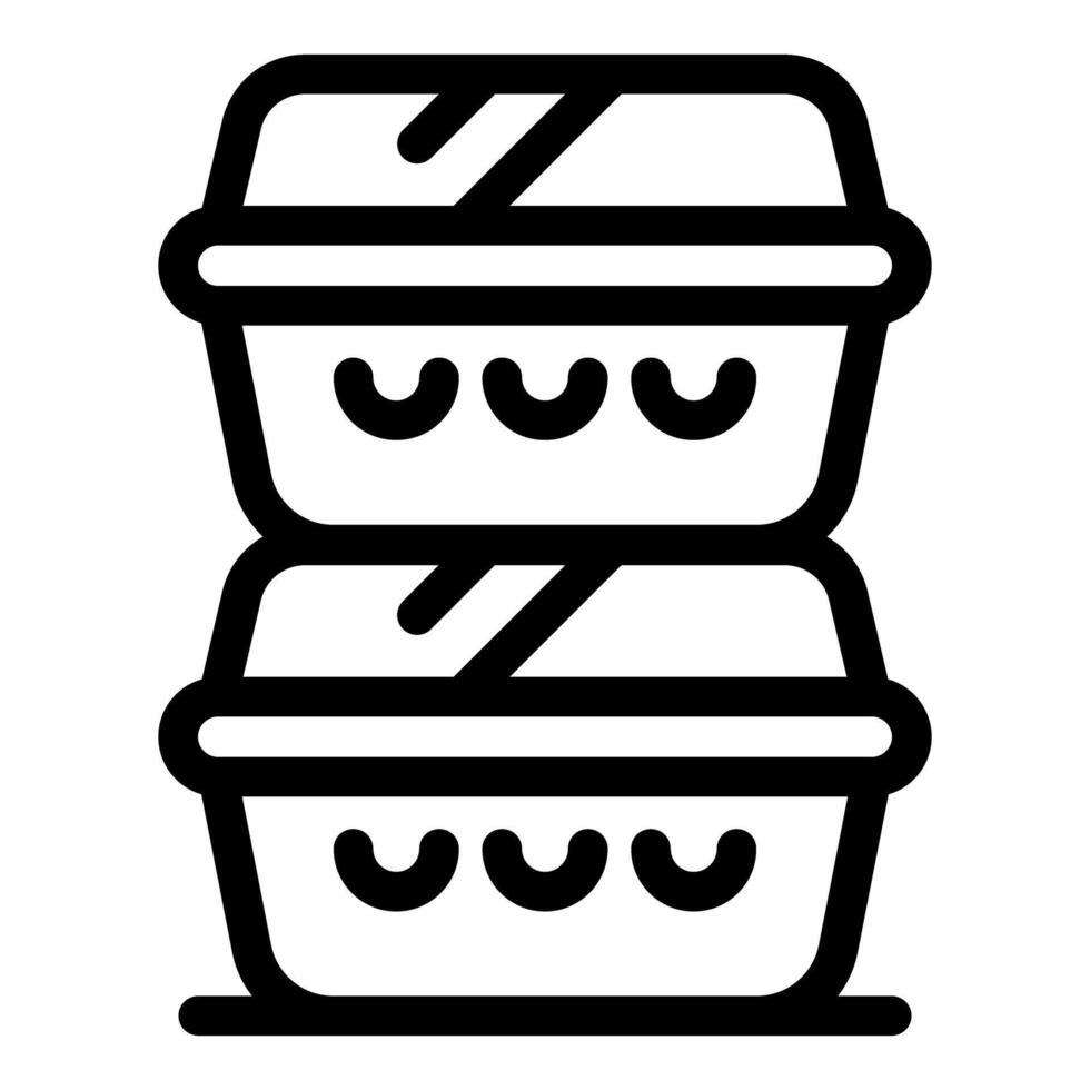Two lunch boxes stacked, ready for meal delivery vector