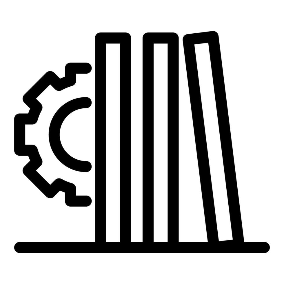 Gear pushing domino effect, causing chain reaction and business crisis vector