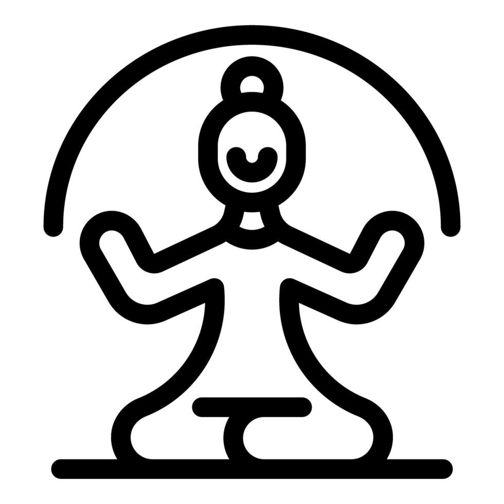 Woman doing yoga meditation with aura, harmony and mindfulness vector