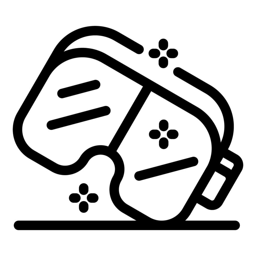 Virtual reality headset lying on a surface, embracing the metaverse vector