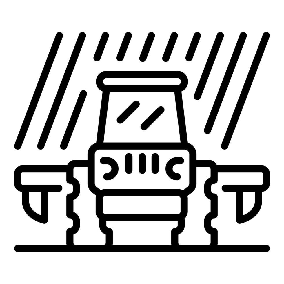 Smart farm combine harvesting in the rain, modern agriculture technology icon vector